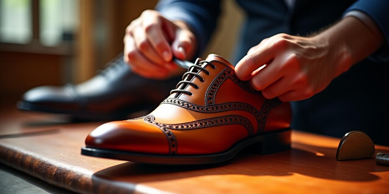 Artigiano locale che cura scarpe di lusso a Roma