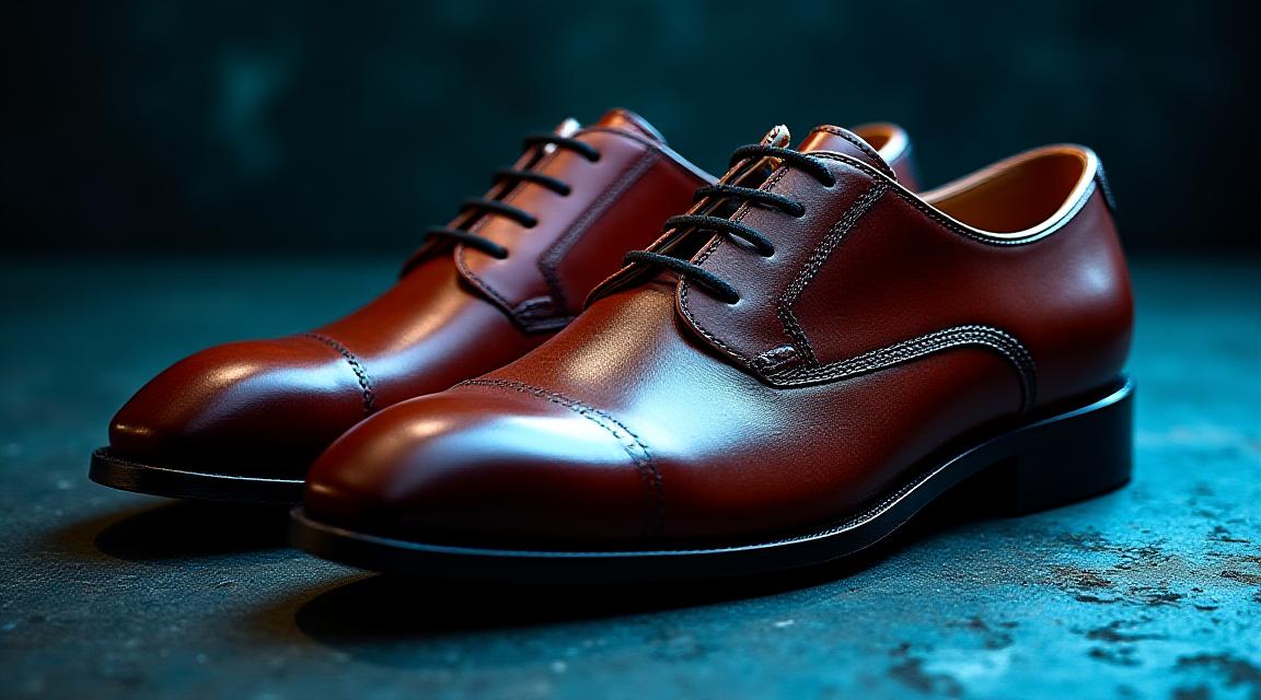 Scarpe di lusso perfettamente lucide con riflessi boreali